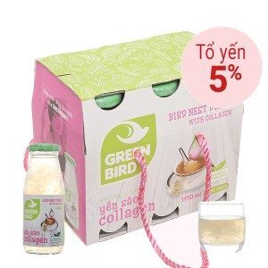 Lốc 6 chai nước yến collagen Green Bird 185ml