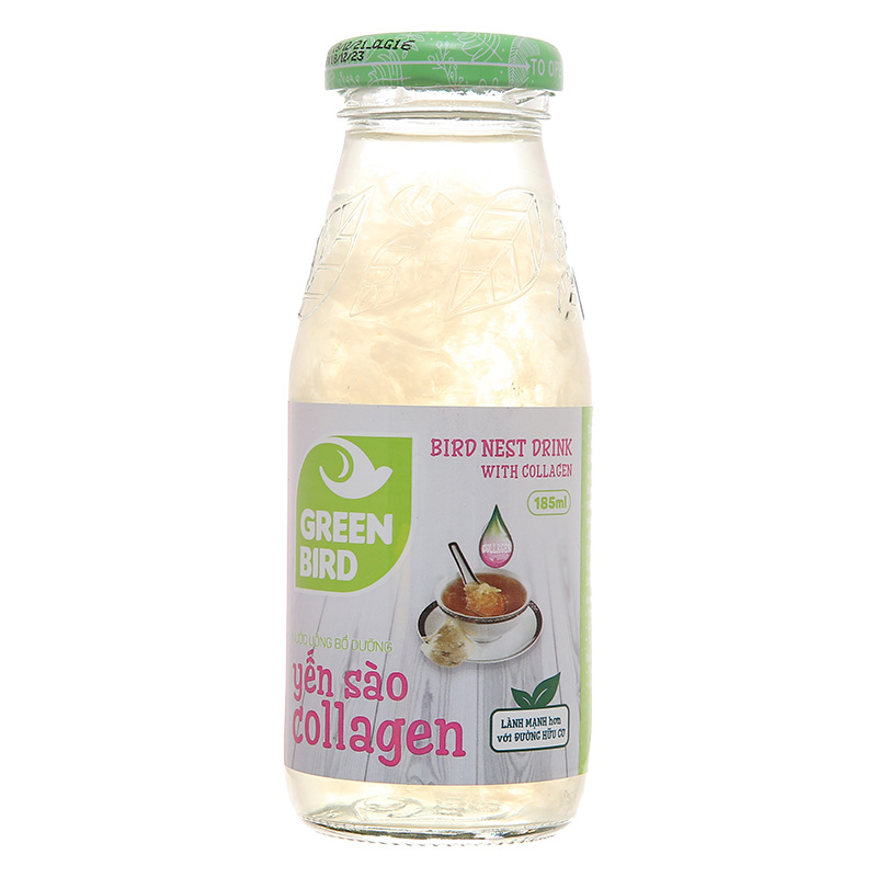 Lốc 6 chai nước yến sào collagen Green Bird 185 ml