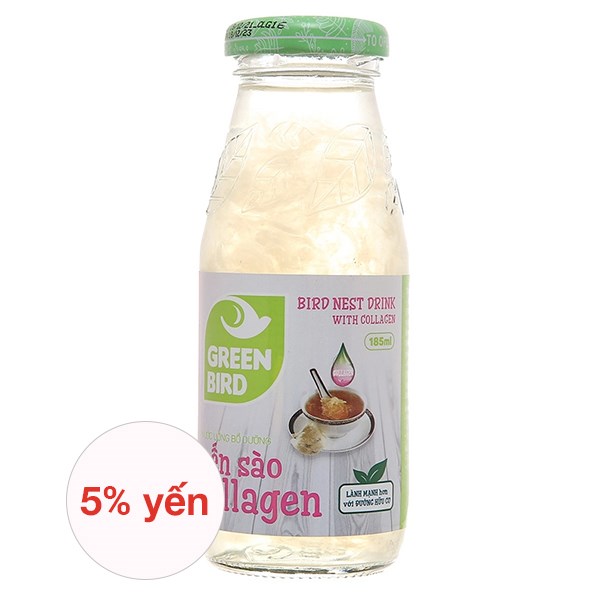 Nước Yến Sào Collagen Green Bird 185 Ml (Từ 18 Tuổi)