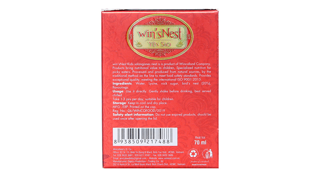 Tổ yến chưng sẵn cho trẻ Win'sNest For Kid