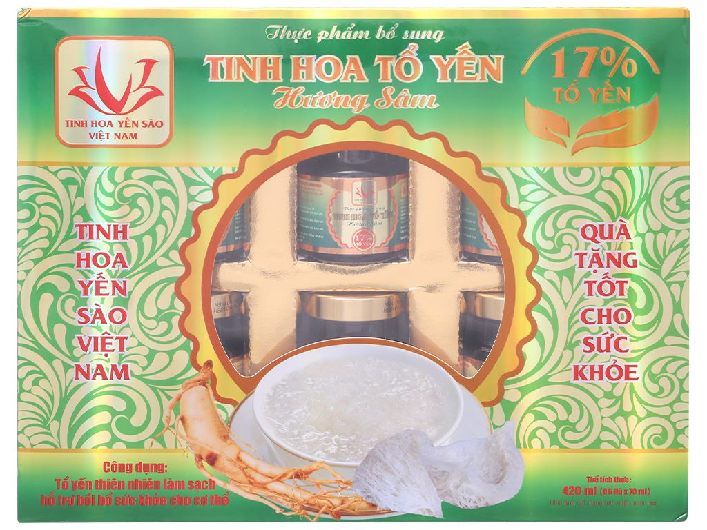 Hộp 6 hũ yến Tinh Hoa hương sâm 70ml 5