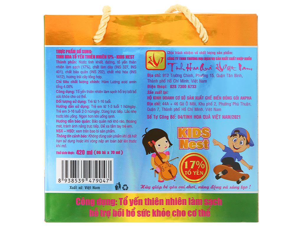 Hộp 6 hũ yến Tinh Hoa Kid Nest hương trái cây 70ml 4