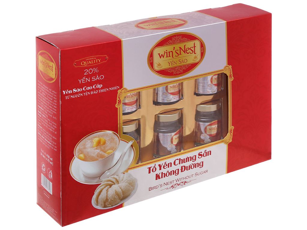Hộp 6 hũ tổ yến chưng sẵn Win'snest không đường 70ml 1