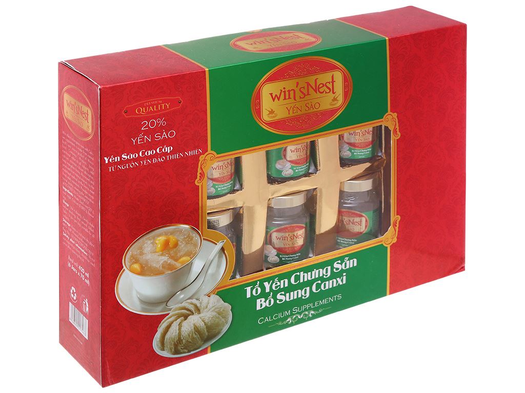 Hộp 6 hũ tổ yến chưng sẵn canxi Win'snest 70ml 1