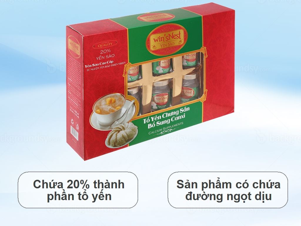 Hộp 6 hũ tổ yến chưng sẵn canxi Win'snest 70ml 2