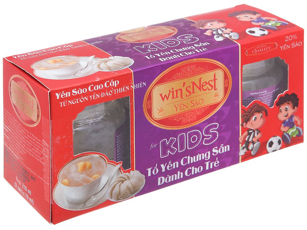 Hộp 3 hũ tổ yến cho trẻ em chưng sẵn Win'snest Kid 70ml 1