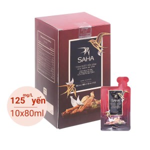 Hộp 10 gói tinh chất yến sâm Saha 80ml
