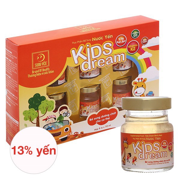 Hộp 6 hũ nước yến sào Song Yến Kids Dream 70 ml (từ 1 tuổi) - AVAKids.com