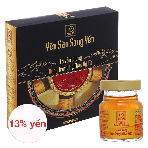 Hộp 5 hũ nước yến sào đông trùng hạ thảo kỳ tử Song Yến 70 ml (từ 25 tuổi) - AVAKids.com
