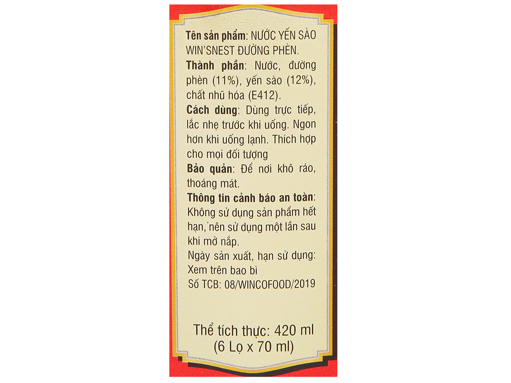 Lốc 6 hũ tổ yến chưng đường phèn Win'snest 70ml 7