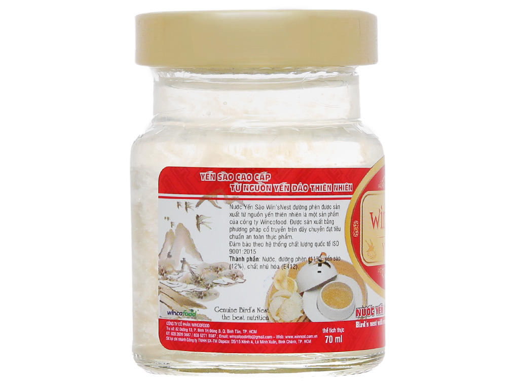 Lốc 6 hũ tổ yến chưng đường phèn Win'snest 70ml 10