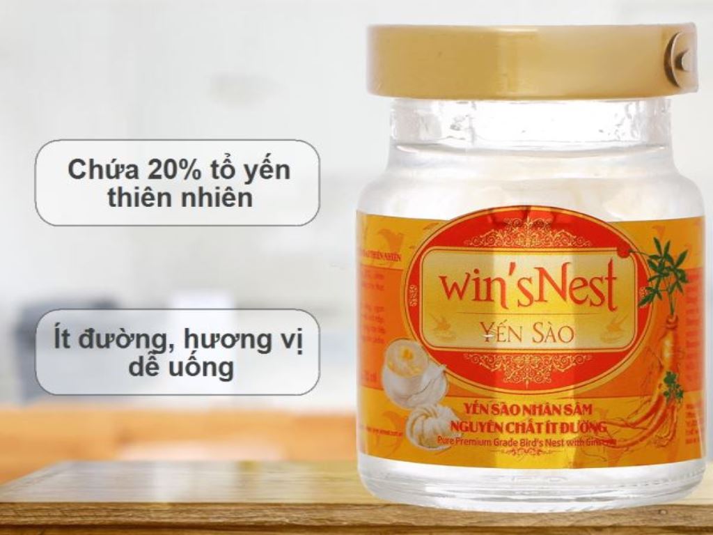 Yến sào nguyên chất nhân sâm Win'snest ít đường 70ml 2