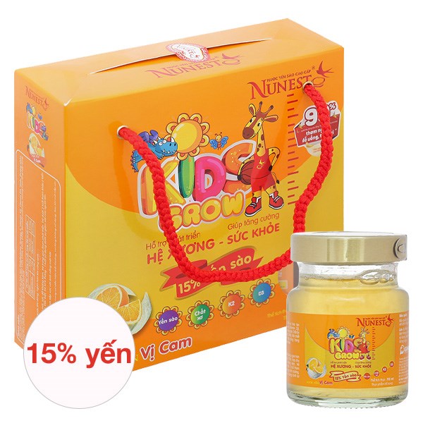 Hộp 6 Hũ Nước Yến Sào Nunest Kids Vị Cam 70 Ml (Từ 6 Tháng)