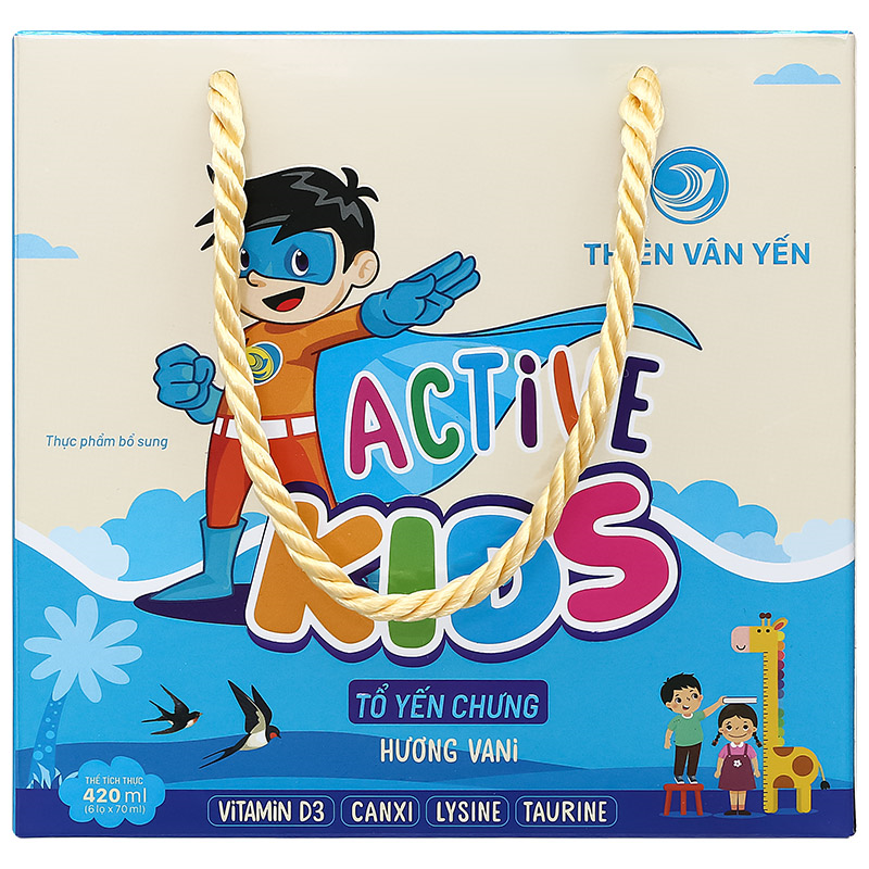 Hộp 6 hũ nước yến sào Thiên Vân Yến Active Kids 70 ml