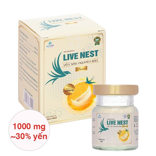 Nước Yến Sào Natulife Live Nest Premium 70 Ml (Từ 3 Tuổi)