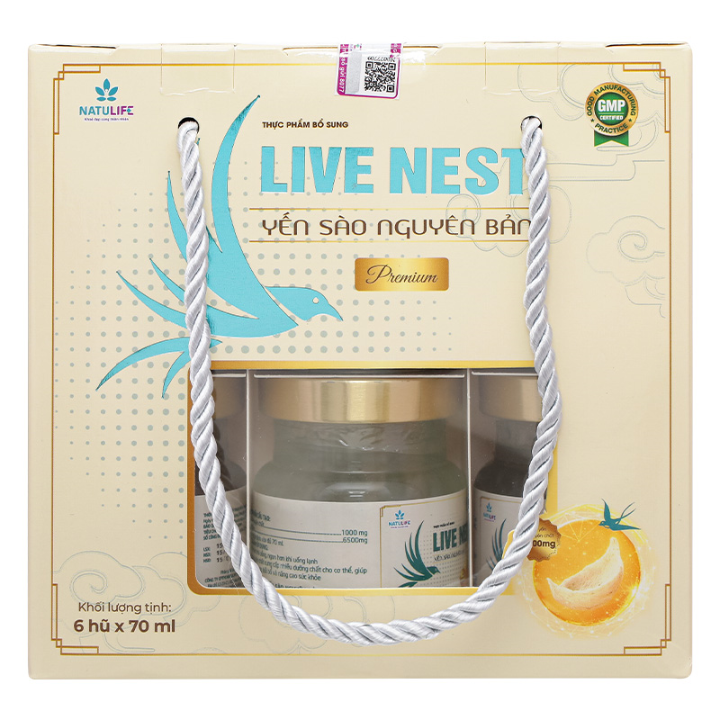 Hộp 6 hũ nước yến sào Natulife Live Nest Premium 70 ml