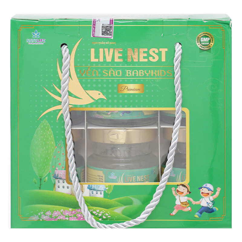Hộp 6 hũ nước yến sào Natulife Live Nest BabyKids Premium 70 ml