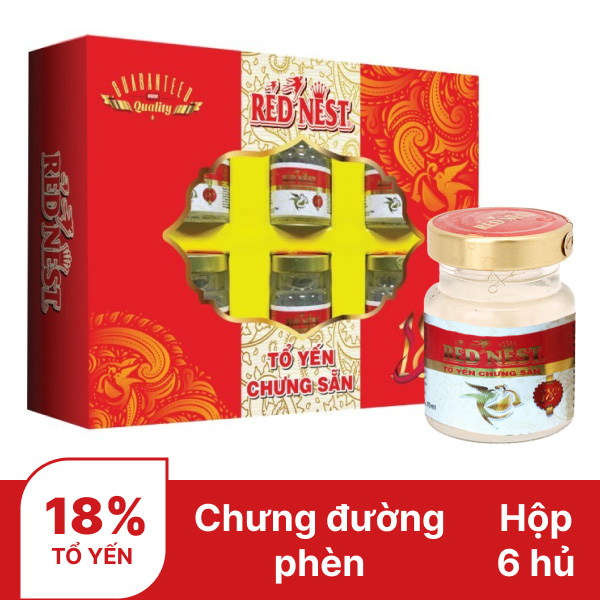 Hộp 6 hũ nước yến chưng sẵn Red Nest 70ml