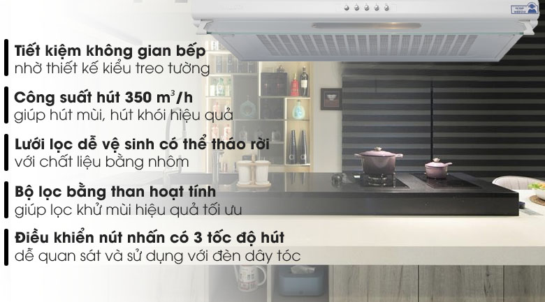 Máy hút mùi treo tường Malloca H107W