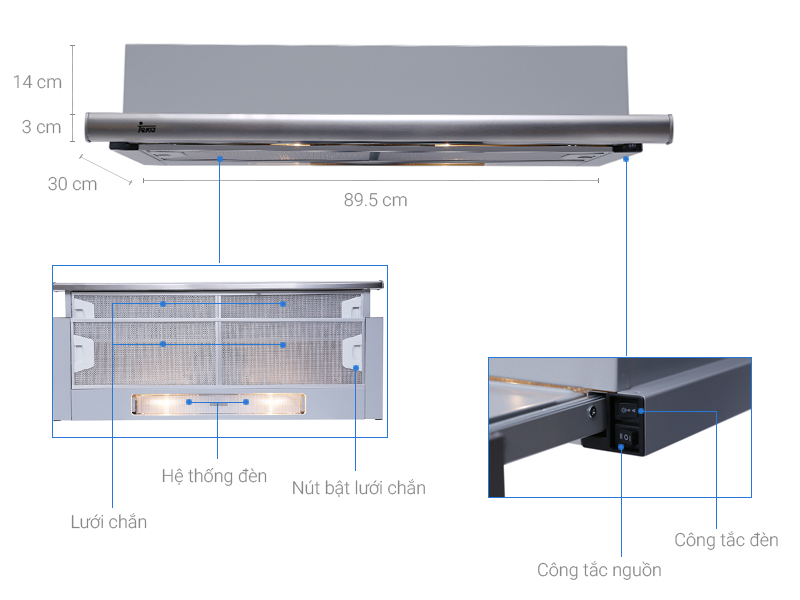 Thông số kỹ thuật Máy hút mùi Teka TL1-92