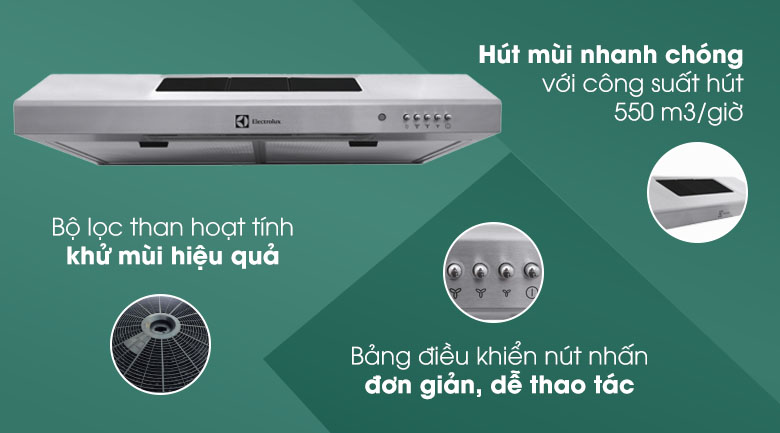 Máy hút mùi âm tủ Electrolux EFT7516X