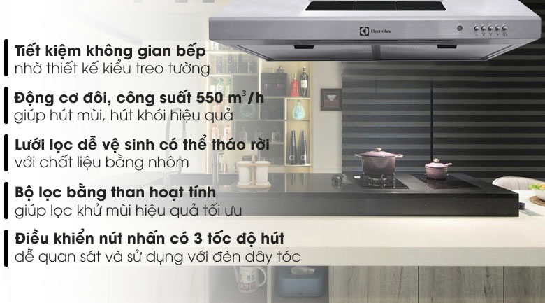 Máy hút khói Electrolux EFT7516X - Điện máy XANH