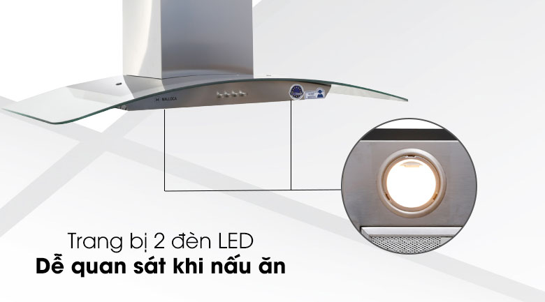 Máy hút mùi kính cong Malloca Delta-K890V
