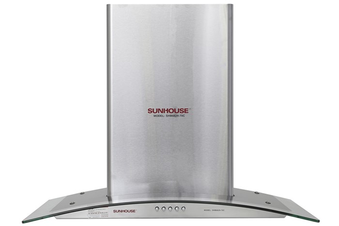 Máy hút mùi kính cong Sunhouse SHB6629 70C Màu Inox