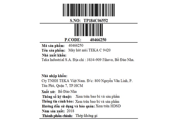 Máy hút mùi âm tủ Teka C 9420 Màu Bạc