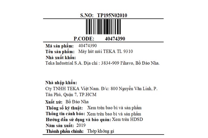 Máy hút mùi âm tủ Teka TL 9310 Màu Bạc