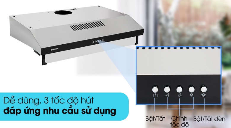 Máy hút mùi áp tường Sakura SCR-2881S
