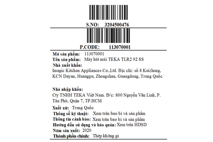 Máy hút mùi âm tủ TEKA TLR2 92 SS Màu Bạc