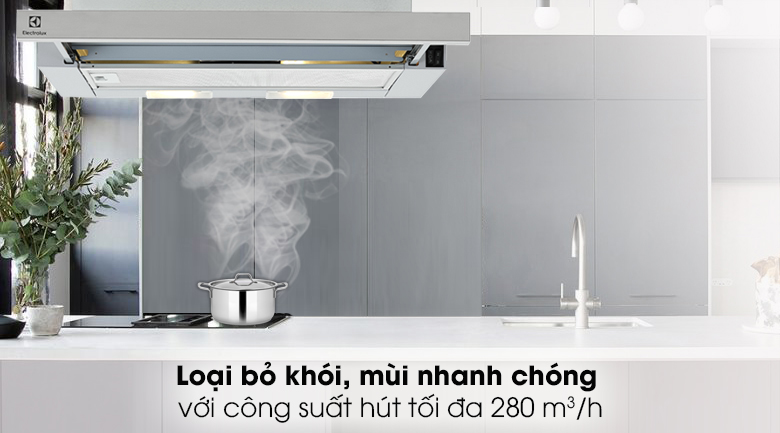 Máy hút mùi âm tủ Electrolux LFP216S - Loại bỏ khói, mùi nhanh chóng với công suất hút tối đa 280 m³/h