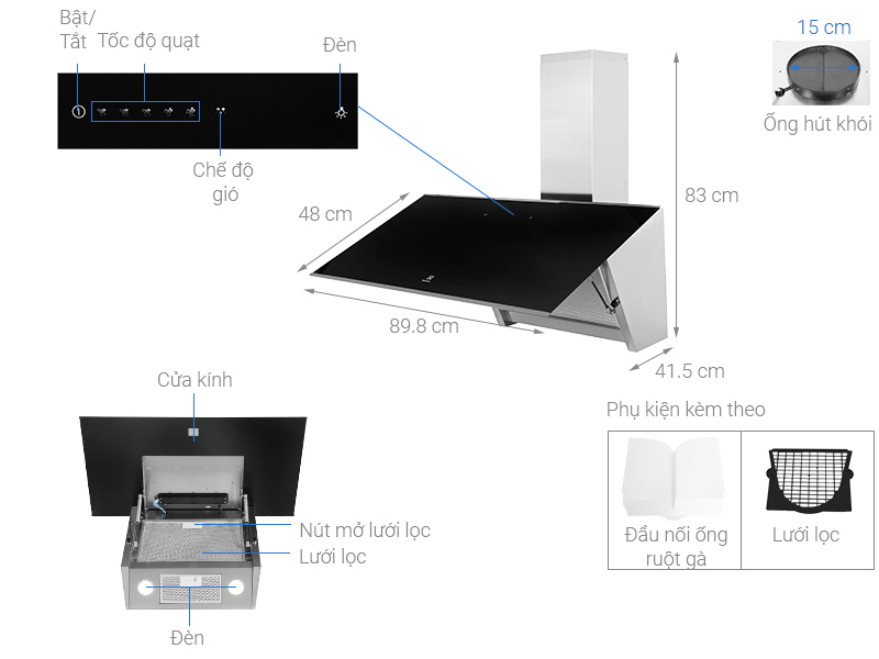 Máy hút mùi kính vát Electrolux KFVB19K | Home Best