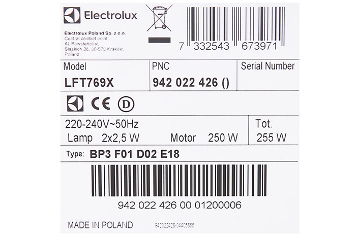 Máy hút mùi áp tường Electrolux LFT769X Màu Bạc