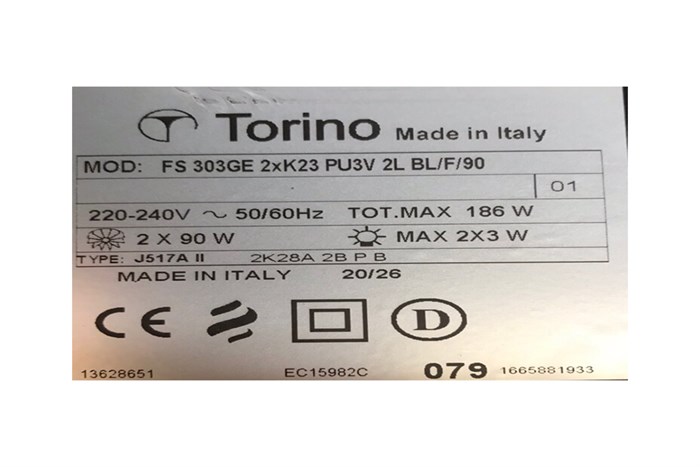 Máy hút mùi âm tủ Torino FS303GE2XK23PU3V2LBL/F/90 Màu Đen