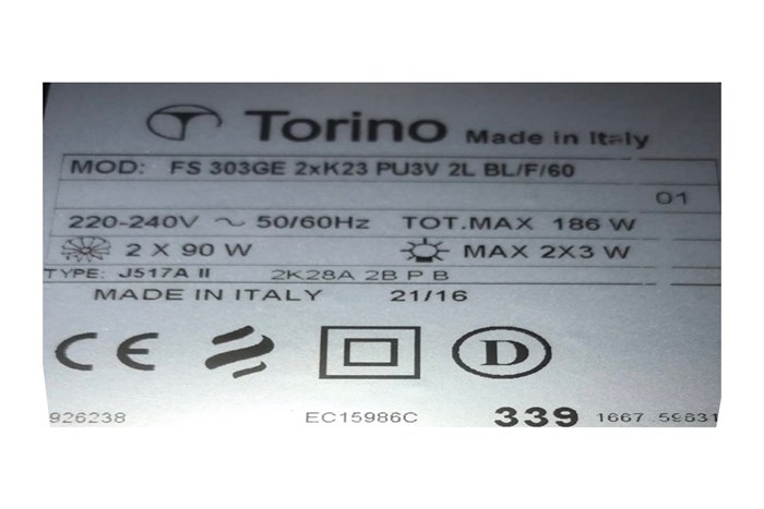 Máy hút mùi âm tủ Torino FS303GE2XK23PU3V2LBL/F/60 Màu Đen