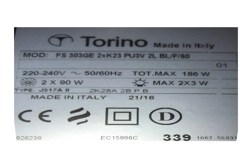 Siêu thị máy hút mùi âm tủ Torino FS303GE2XK23PU3V2LBL/F/60