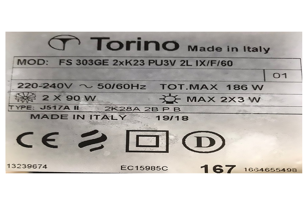 Siêu thị máy hút mùi âm tủ Torino FS303GE2XK23PU3V2LIX/F/60