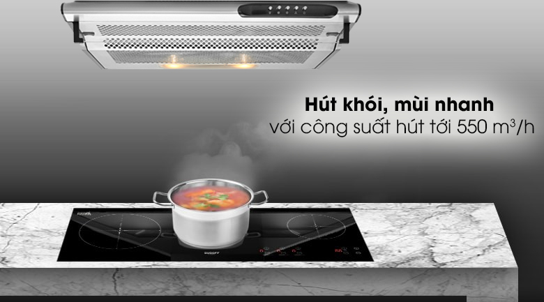 Máy hút mùi âm tủ Jenair 301-2M70IX - Công suất hút 550 m³/h