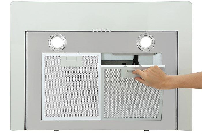 Máy hút mùi kính cong Kocher K-8370XS Màu Trắng - Xám