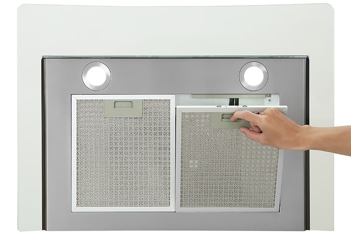 Máy hút mùi kính cong Kocher K-228S Màu Trắng - Xám