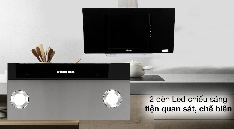 Đèn - Máy hút mùi áp tường Kocher K-2080V 90