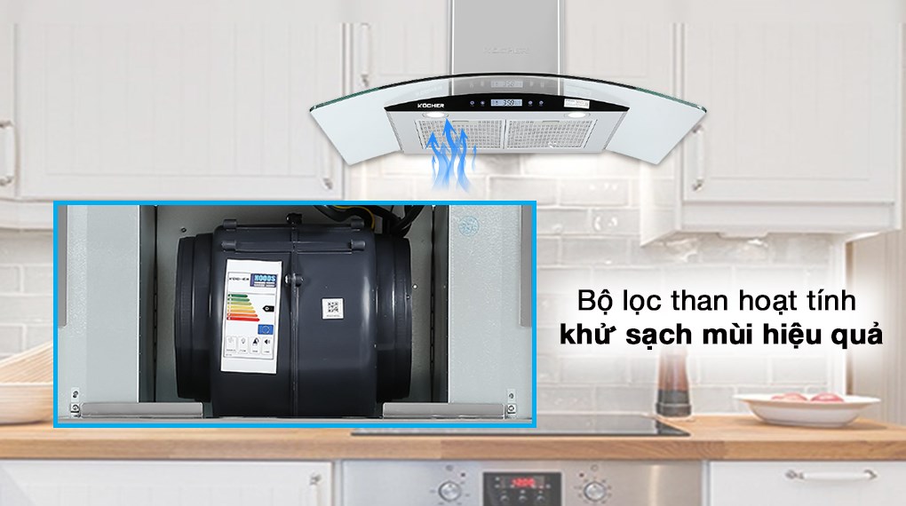Máy hút mùi kính cong Kocher K-228S 90