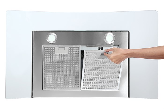 Máy hút mùi kính cong Kocher K-228S 90 Màu Đen - Bạc