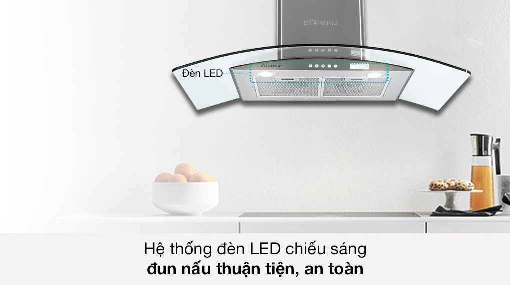 Máy hút mùi kính cong Kocher K-8890
