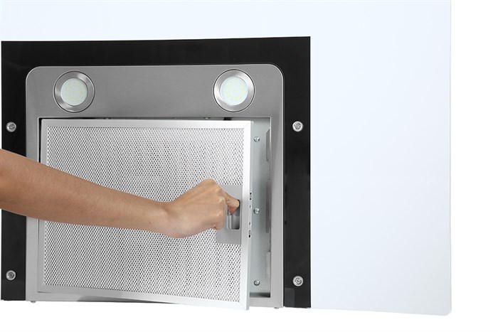 Máy hút mùi kính cong Kocher K-8990 Màu Trắng - Xám