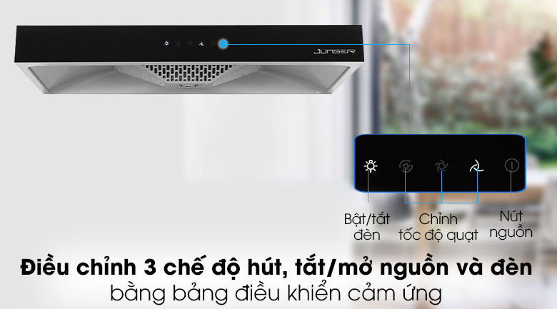 Bảng điều khiển cảm ứng - Máy hút mùi âm tủ Junger HRJ-75