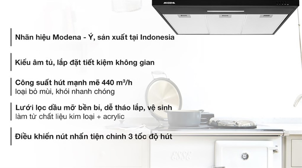 Máy hút mùi lắp âm Modena PX 9022