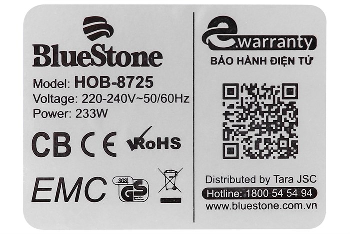 Máy hút mùi âm tủ BlueStone HOB-8725 Màu Bạc Inox